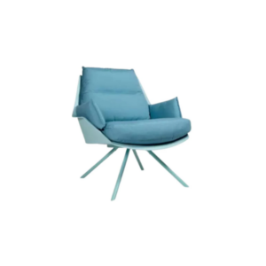 CHAISE ANOU TISSU TURQUOISE PIETEMENT ACIER