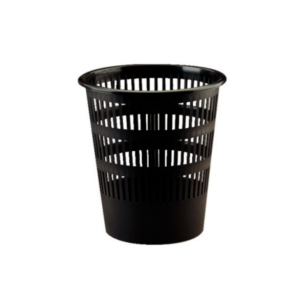 CORBEILLE PAPIER PLASTIQUE 16L ROND NOIR XX
