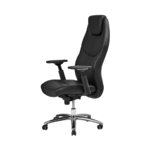 FAUTEUIL PRESIDENT ALVIN ACC 3D IMITATION CUIR NOI