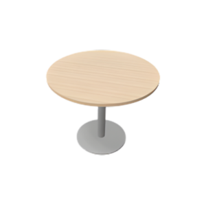 TABLE DE REUNION 4 PLACES RONDE FRENE SABLE/ALU DIAM.900